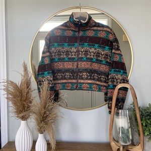 tribal print zip up
